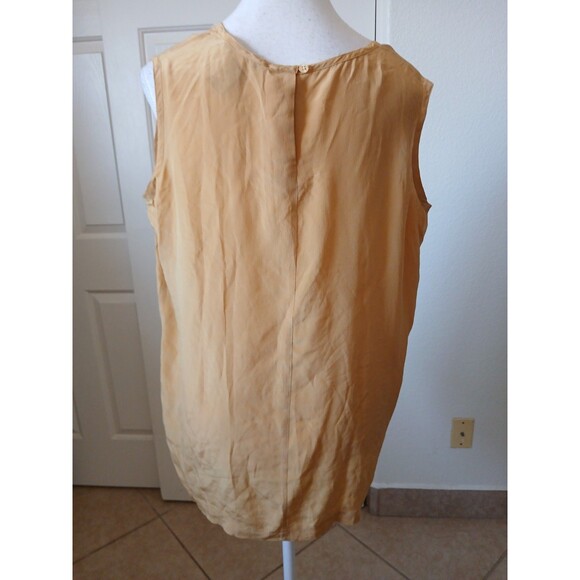VINTAGE Anna and Frank Yellow 100% Silk Blouse Size XL Retro Office Cute Top - Picture 2 of 12